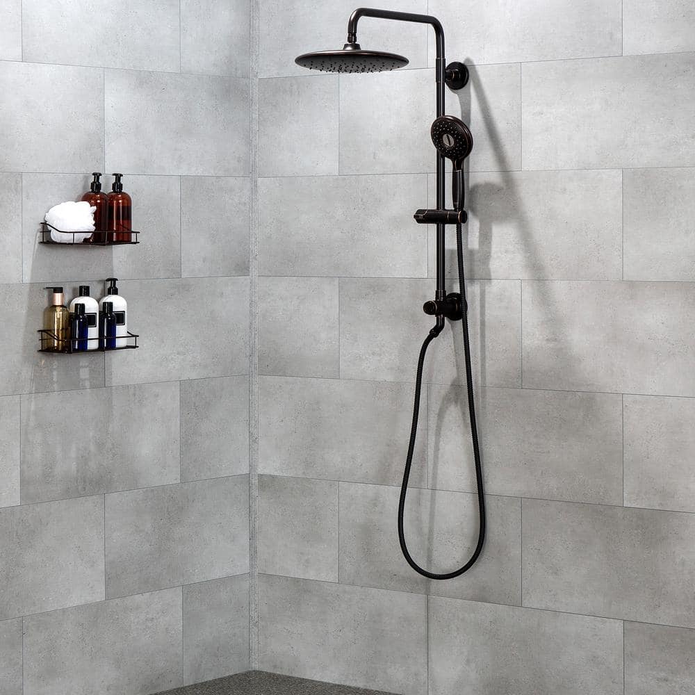 23.23 in. L x 11.1 in. W Frost Nickel No Grout Vinyl Wall Tile (17.9 sq. ft./case) - Hercitys