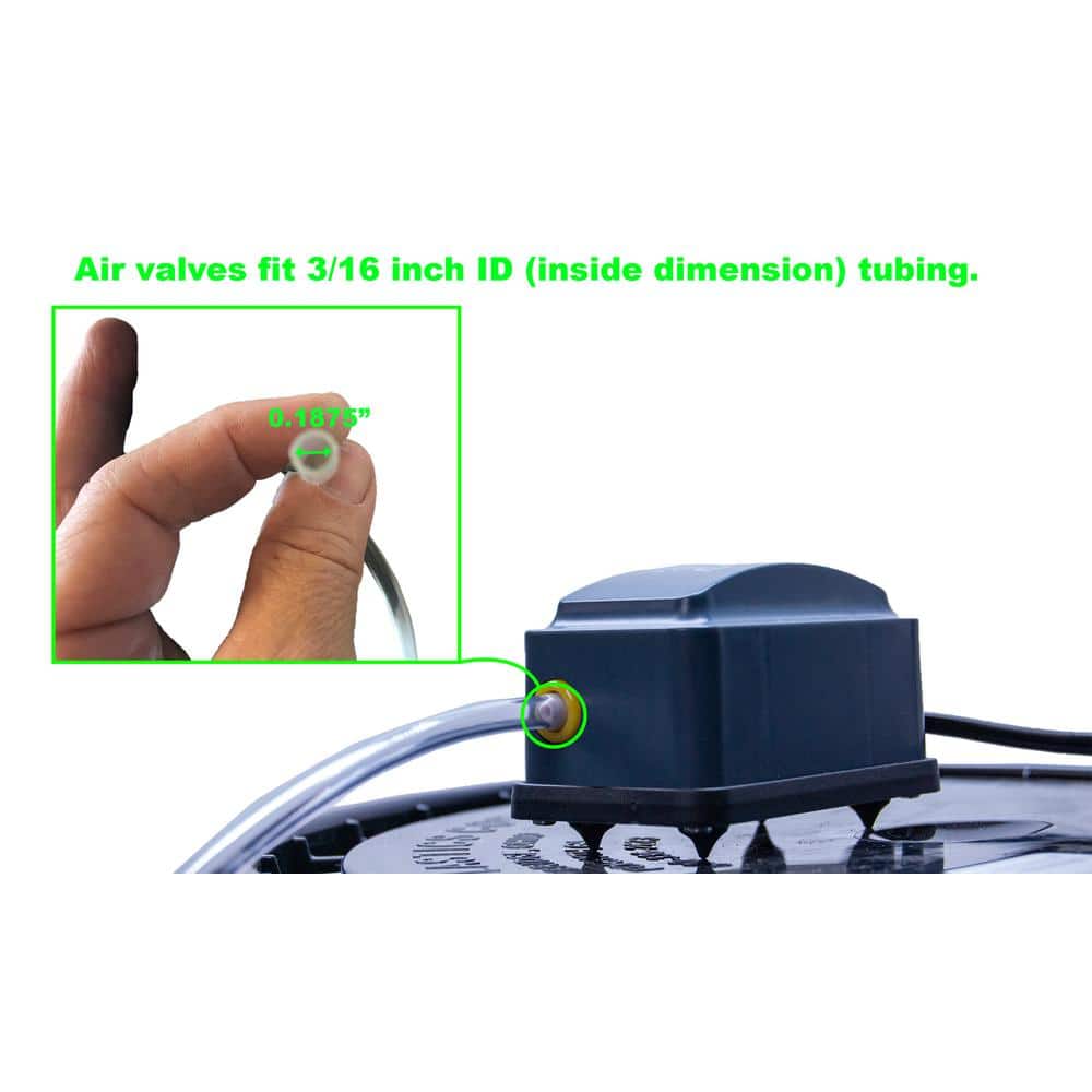 0.003 HP Single Valve Air Pump Kit with Air Stone and Check Valves - Hercitys