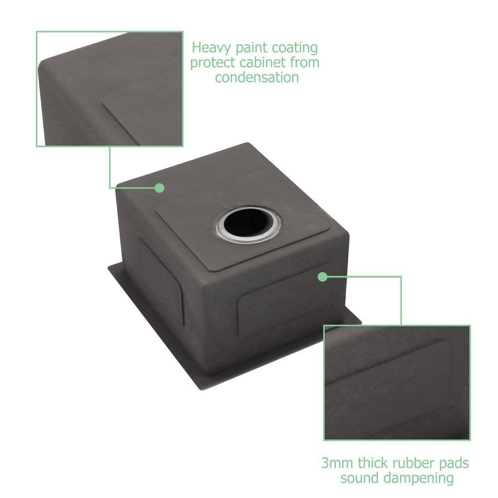 16-Gauge Stainless Steel 14 in. Single Bowl Undermount Bar Sink - Hercitys