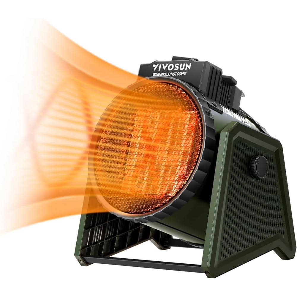 1500-Watt/750-Watt 9 in. Electric Portable Ceramic Space Heater with 3 Modes, Overheat Protection and Water Proof - Hercitys