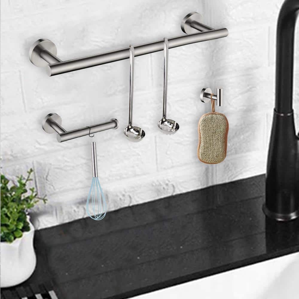 3-Piece Wall Mount Brushed Nickel Paper Towel Holder - Hercitys