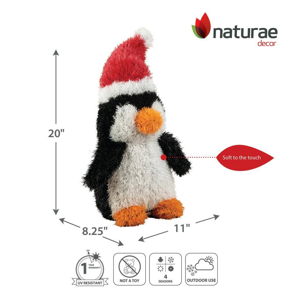 20 in. White Artificial Outdoor Holiday Yard Figurine Penguin 1-Piece - Hercitys