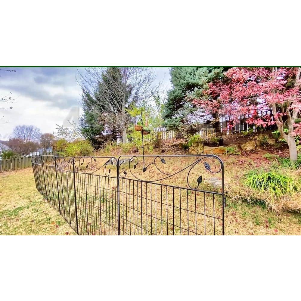 44 in. x 3 ft. Movable Garden Fence Metal Steel Wire Gate Border Edge Folding Animal Barrier Section Edging.(Set of 4) - Hercitys