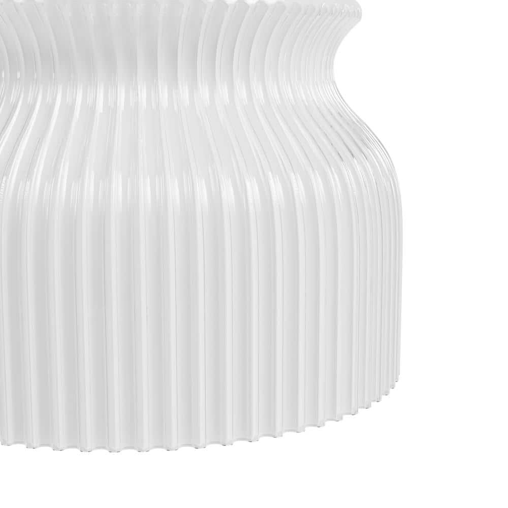 14 in. Flush Mount Harlowe 1-Light Luxe Gold Modern with Cased White Glass Shade - Hercitys