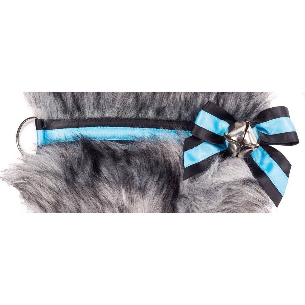 22 in. Long Hair Husky Dog Faux Fur Christmas Stocking - Hercitys