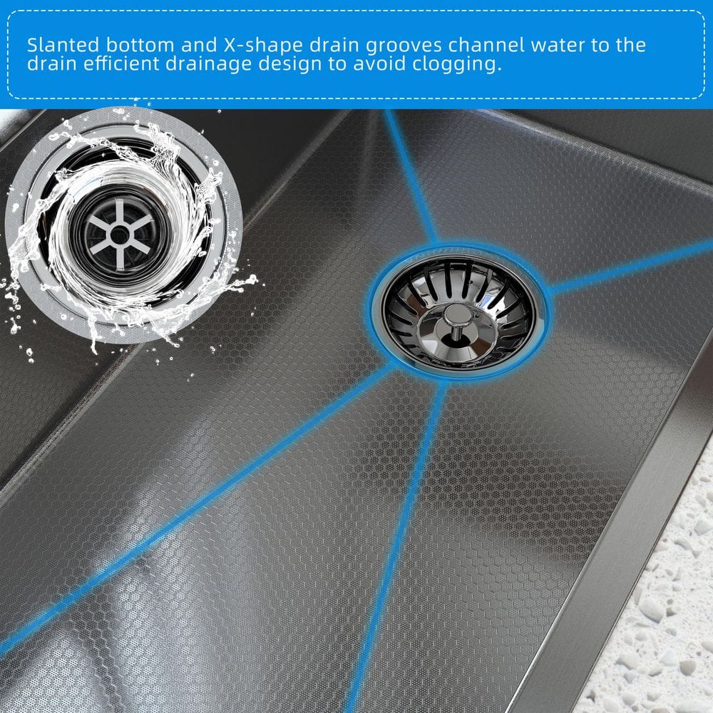 30 in. Drop-In/Undermount Single Bowl 16 Gauge Silver Stainless Steel Kitchen Sink with Faucet and Soap Dispenser - Hercitys