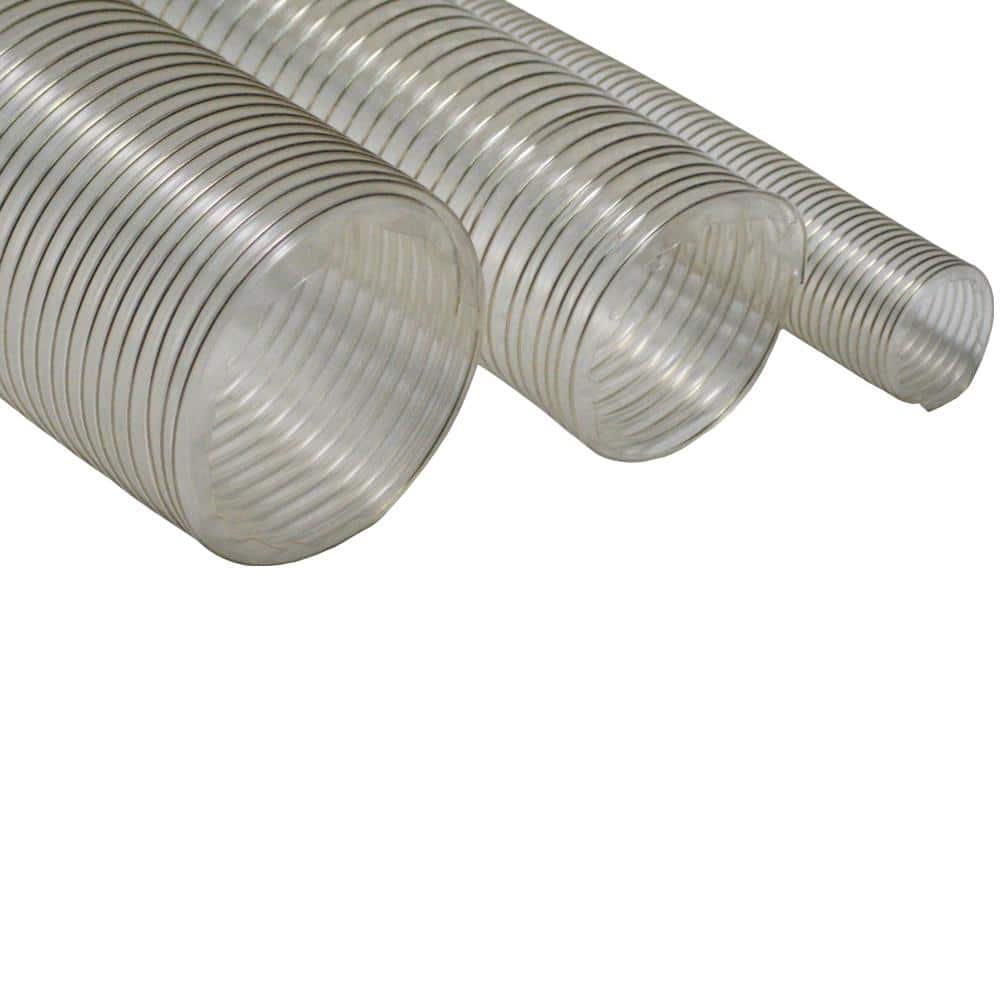3.5 in. D x 12 ft. PVC Coil General Purpose Flexible Ducting in Clear - Hercitys