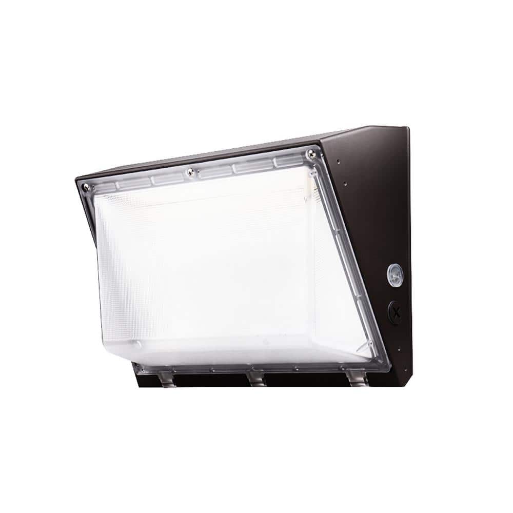 250-Watt Equivalent Integrated LED Outdoor Bronze Wallpack Light, 11000 Lumens, 4000K Bright white light, Dusk-to-Dawn - Hercitys