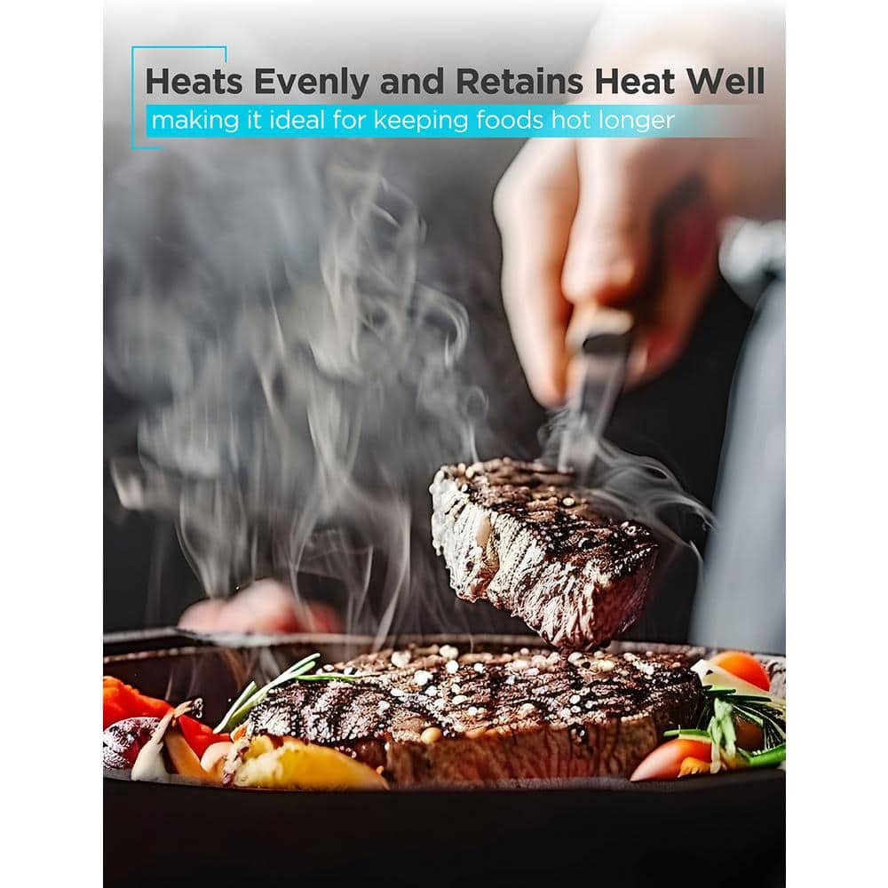 10.25″ Cast Iron Skillet, Pre-Seasoned Frying Pan with Bronze Finish - Hercitys