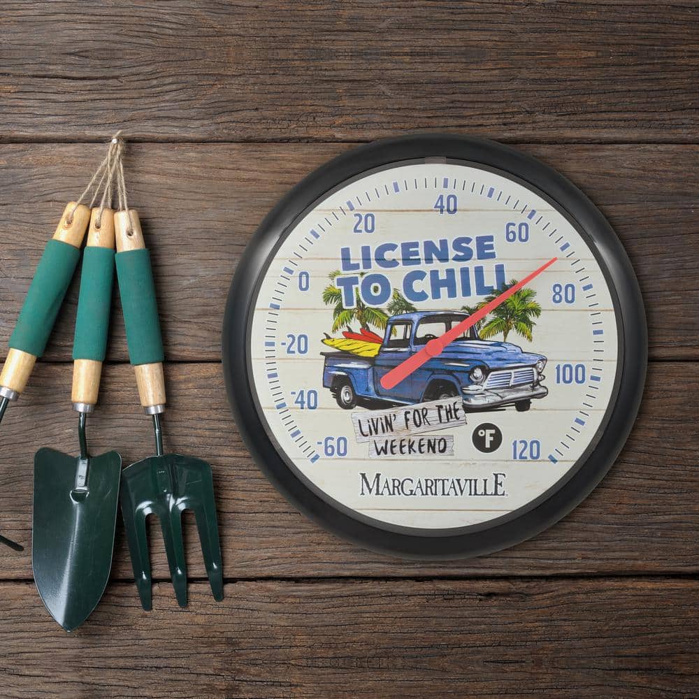 13.25 in. “License To Chill” Margaritaville Analog Dial Thermometer - Hercitys