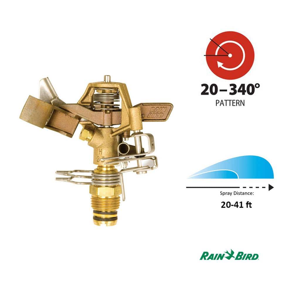 25PJDAC Riser-Mounted Brass Impact Sprinkler, Adjustable 20-41 ft. - Hercitys
