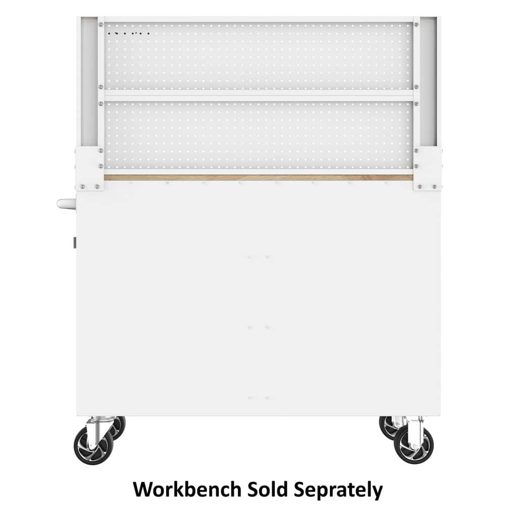 46 in. Gloss White Steel Pegboard Attachment - Hercitys
