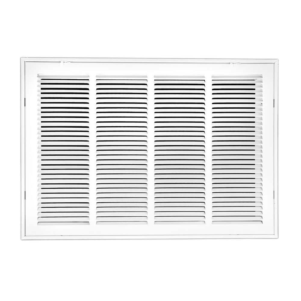 24 in. Wide x 16 in. High Return Air Filter Grille of Steel in White - Hercitys