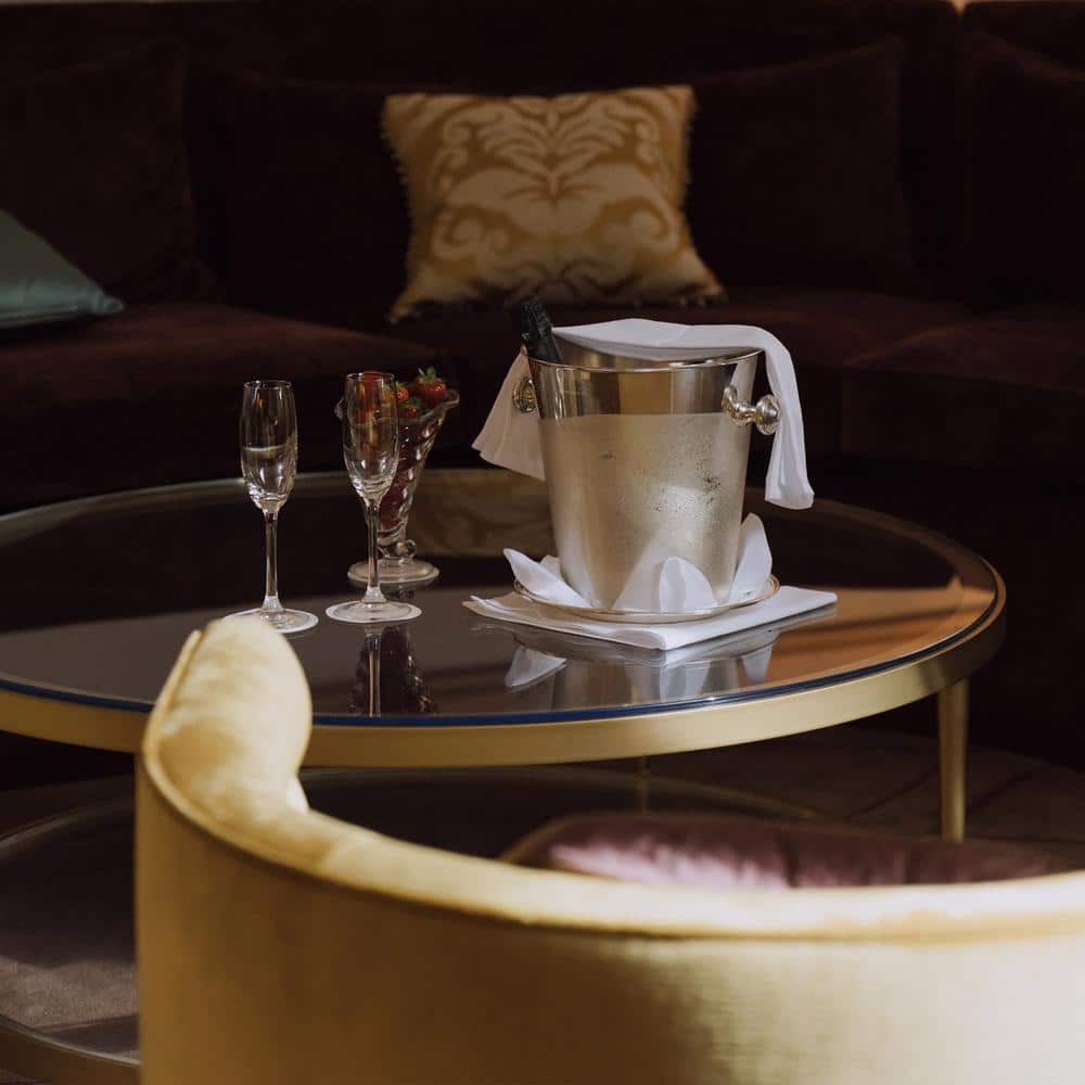 36 in. Clear Round Glass Table Top, 3/8 in. Thickness Tempered Beveled Edge Polished - Hercitys