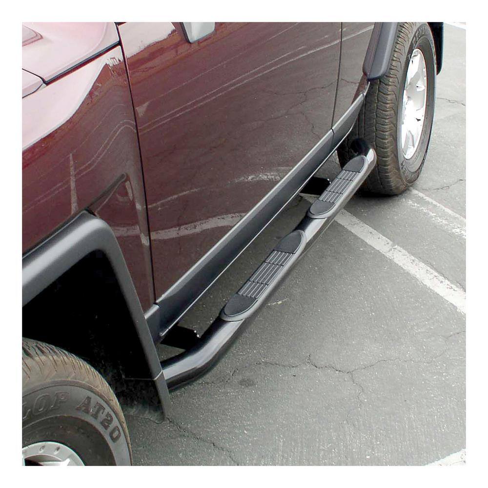 3-Inch Round Black Steel Nerf Bars, No-Drill, Select Toyota FJ Cruiser - Hercitys