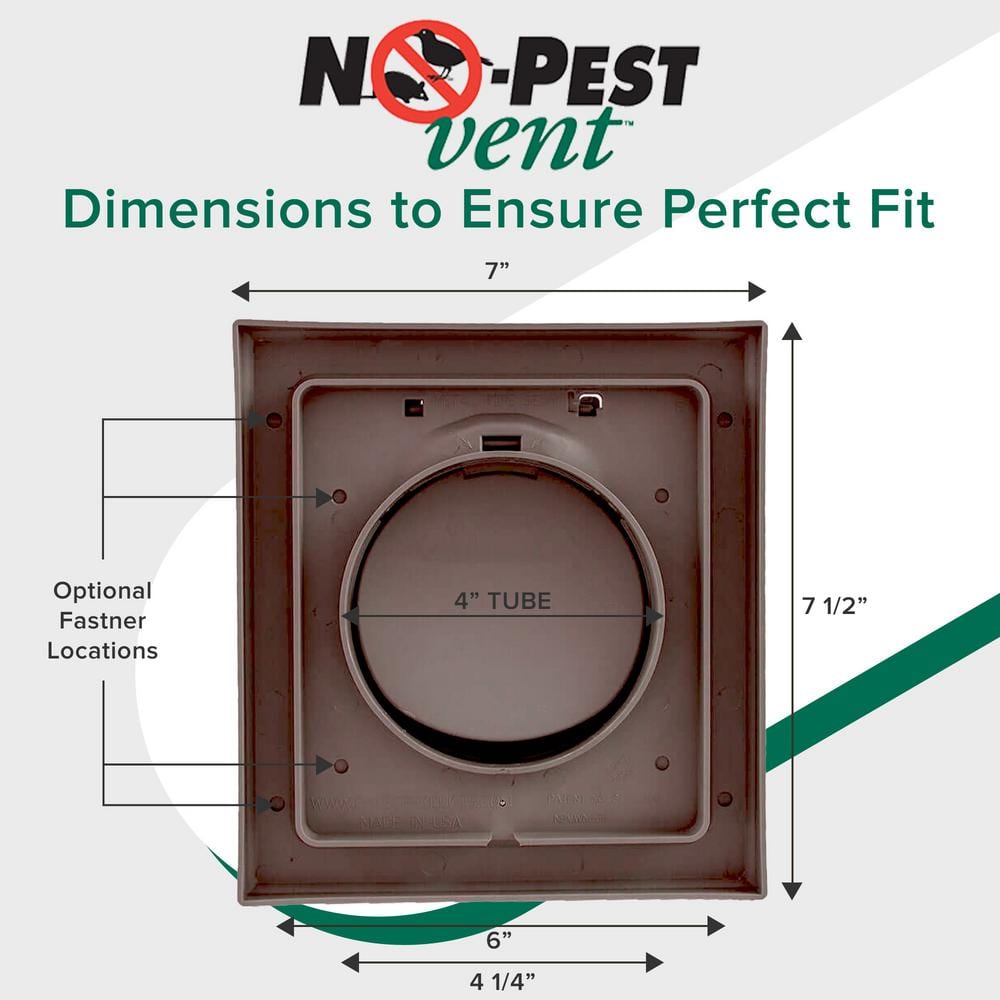 4 in. Wide-Mount Dual Door Wall Vent in Brown - Hercitys