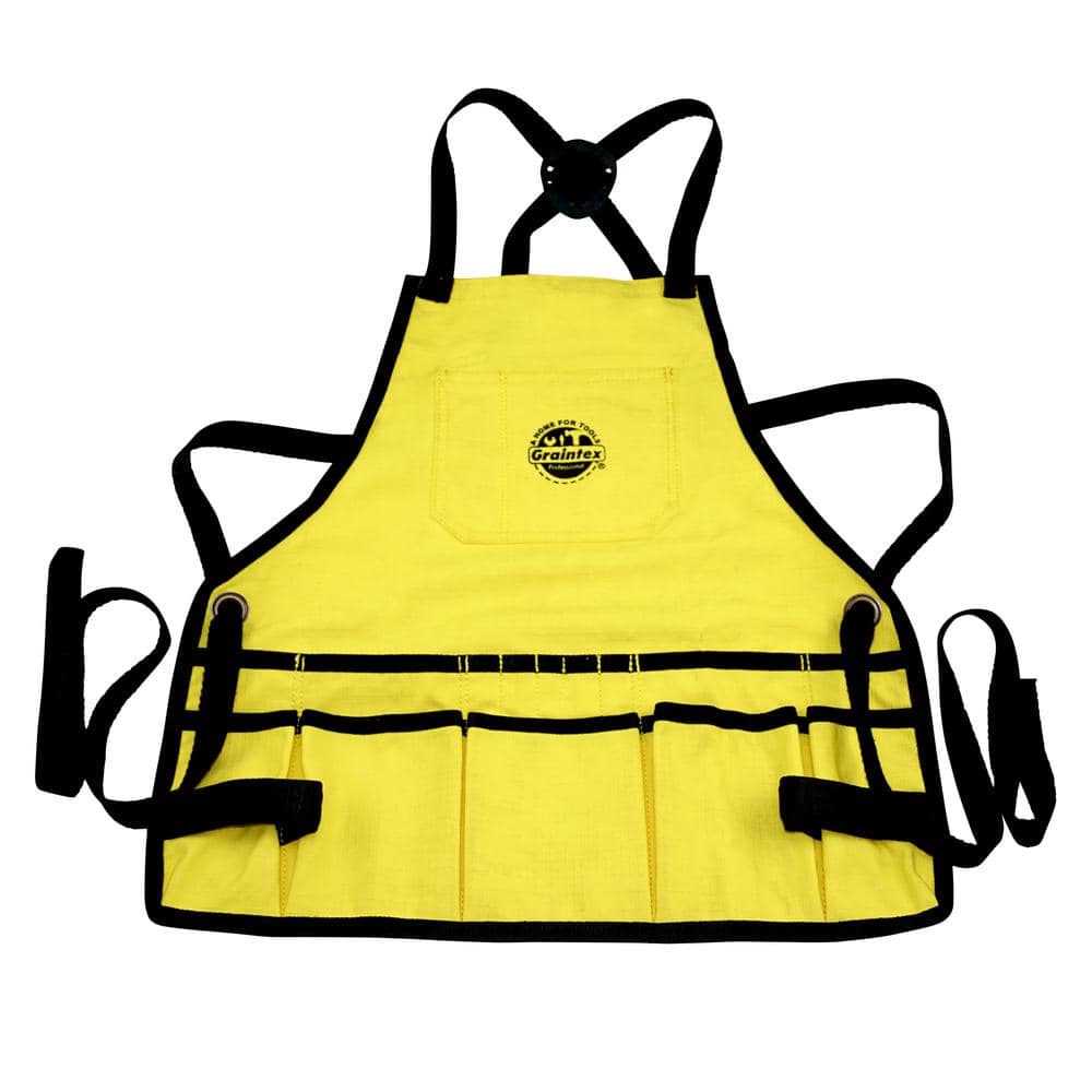 16-Pocket Rip-Stop Canvas Yellow Bib Apron - Hercitys