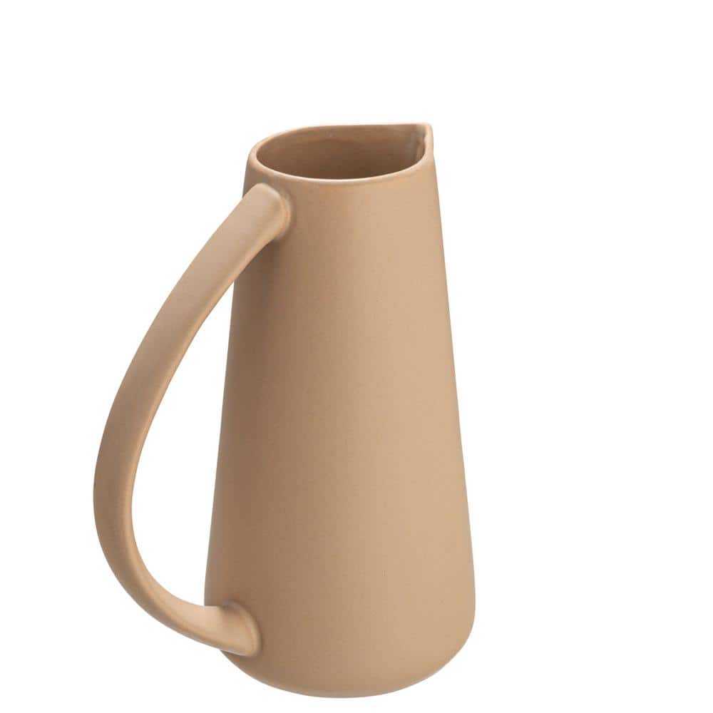 48 oz. Matte Putty Beige Stoneware Pitcher - Hercitys