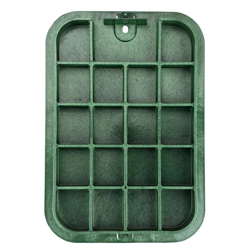 14 in. X 19 in. Rectangular Standard Series Valve Box & Cover, 12 in. Height, Green Box, Green ICV Cover - Hercitys