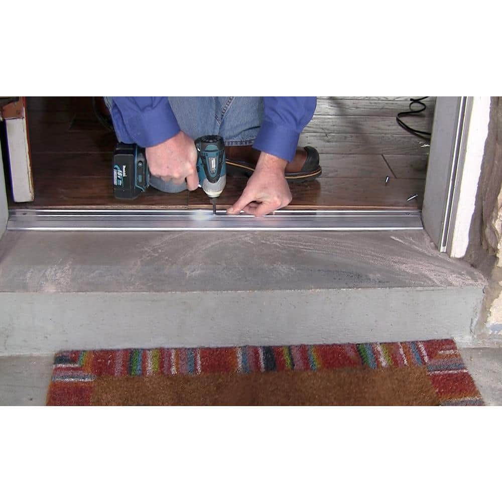 3-3/4 in. x 36 in. Aluminum Silver Low-Rug Threshold - Hercitys