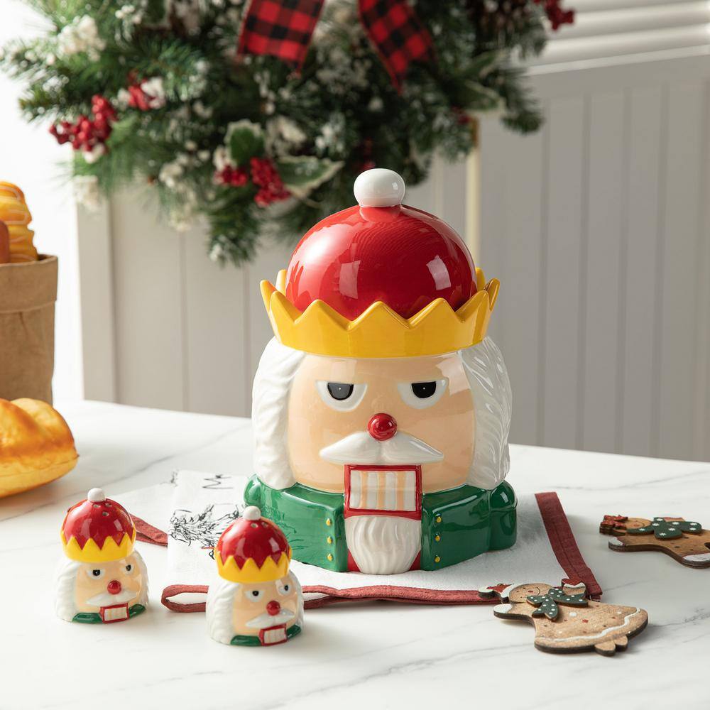 3-Piece Dolomite Christmas Nutcracker Cookie Jar Set - Hercitys