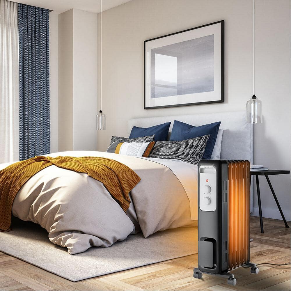1,500-Watt Oil-Filled Radiant Electric Space Heater with Thermostat - Hercitys