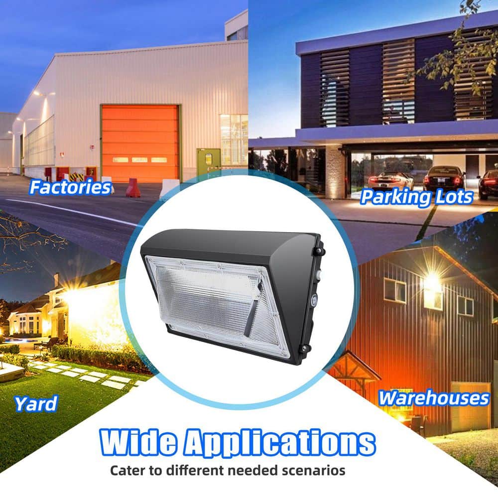 1000- Watt-Equivalent 120-277 Volt Integrated LED Bronze Dusk to Dawn Wall Pack Light, 5000K 18000LM, IP65（1-Pack） - Hercitys