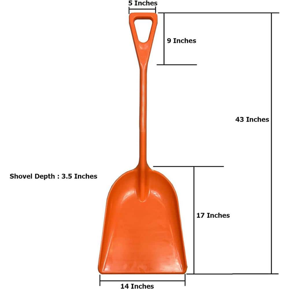43 in. Plastic Snow Shovel with Inches Long Plastic Handle Durable Multi-Purpose Plastic Snow Shovel (2-Pack) - Hercitys