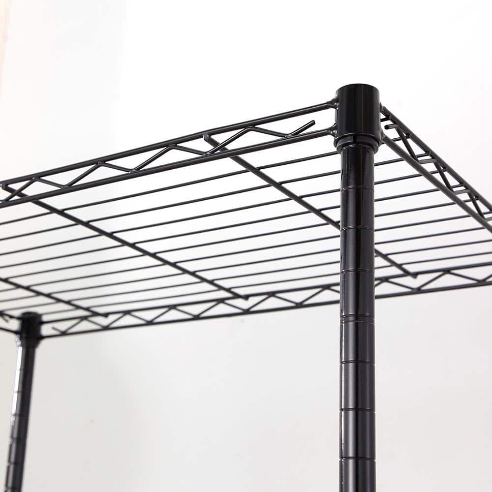 4-Tier Black Coating Utility Wire Shelving Unit (18 in. D x 36 in. W x 59 in. H) - Hercitys