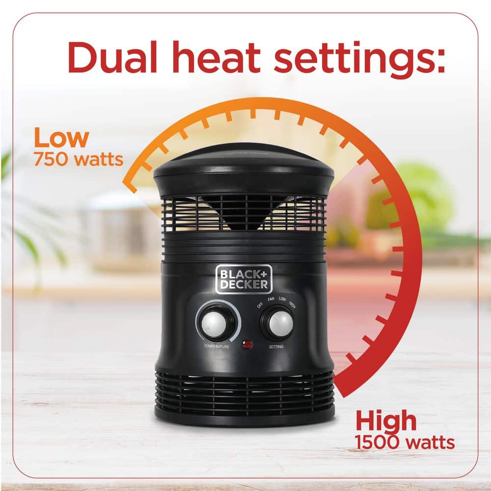 1500-Watt, 360° Surround Electric Heater Plus Fan - Hercitys