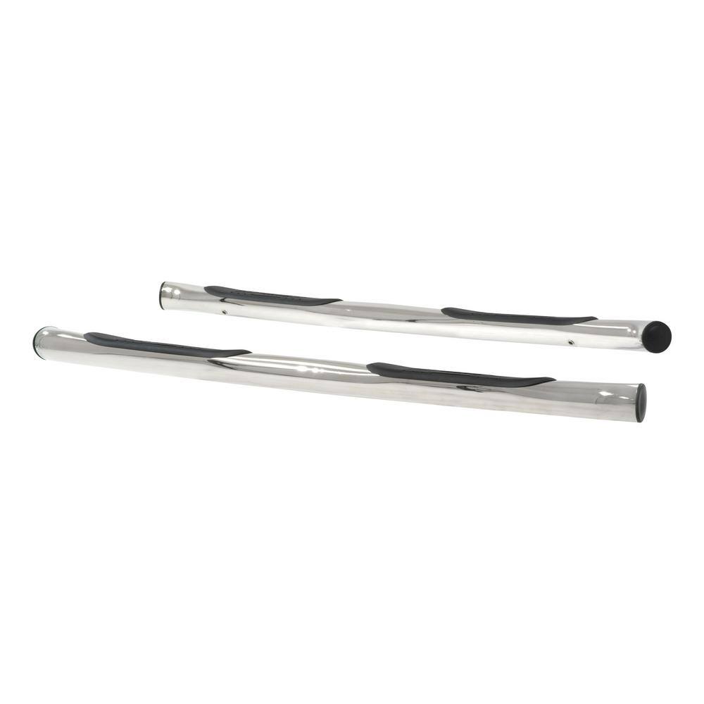 3-Inch Round Polished Stainless Steel Nerf Bars, No-Drill, Select Jeep Liberty - Hercitys