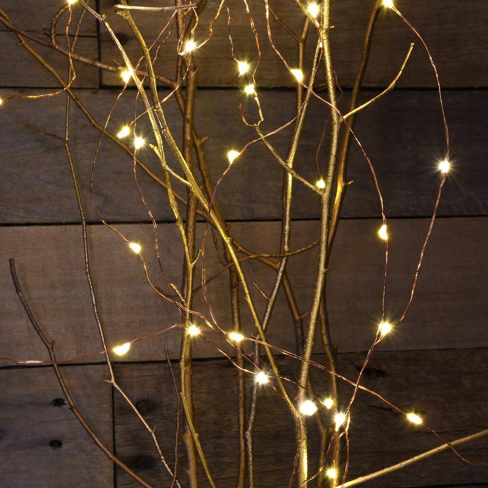 100 LED Bulbs Warm White Copper Multi-Strand Fairy String Lights Battery Operated (Set of 2) - Hercitys