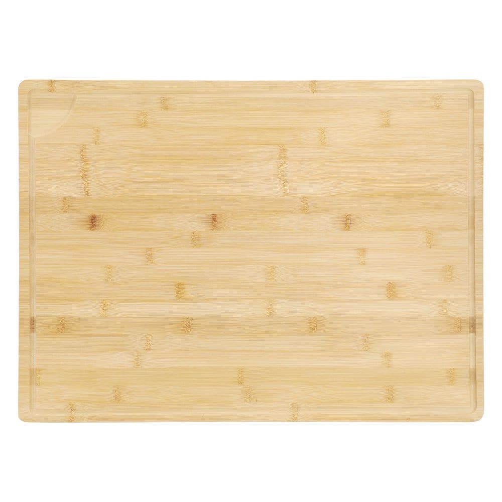 24 in. x 18 in. Light Brown Bamboo Large Cutting, Prep and Serving Board - Hercitys