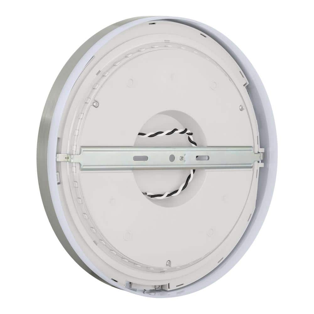 12 in. LED Flush Mount Smart CCT and RGB Selectable Brushed Nickel Finish with Night Light Powered by Hubspace - Hercitys