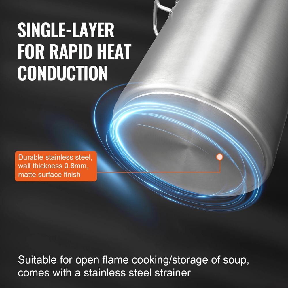 42 qt. Stainless Steel Stock pots Heavy Duty Commercial Grade Stock Pot Large Cooking Pots, Silver - Hercitys