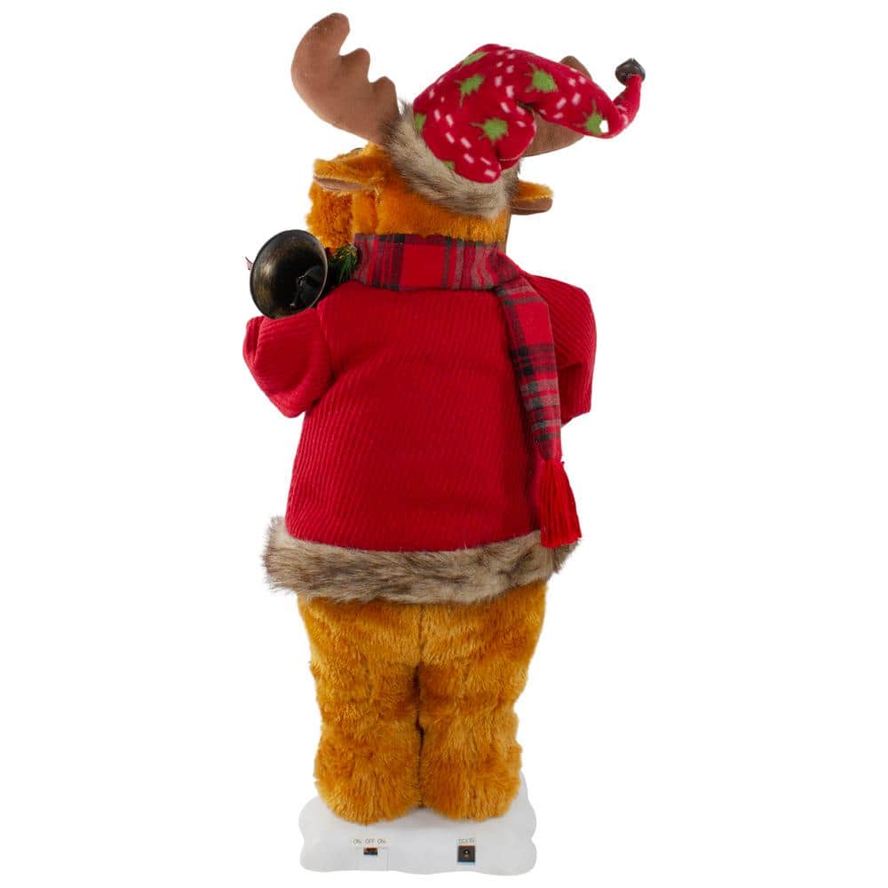 24 in. Lighted Standing Animated Moose Musical Christmas Figure - Hercitys