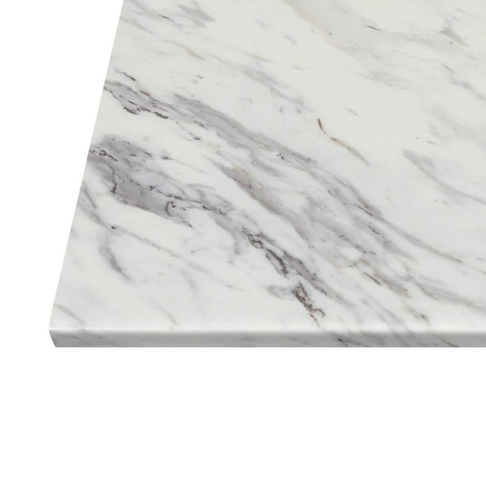 4 ft. Straight Laminate Countertop Kit Included in Calcutta Marble with Full Wrap Ogee Edge and Backsplash - Hercitys