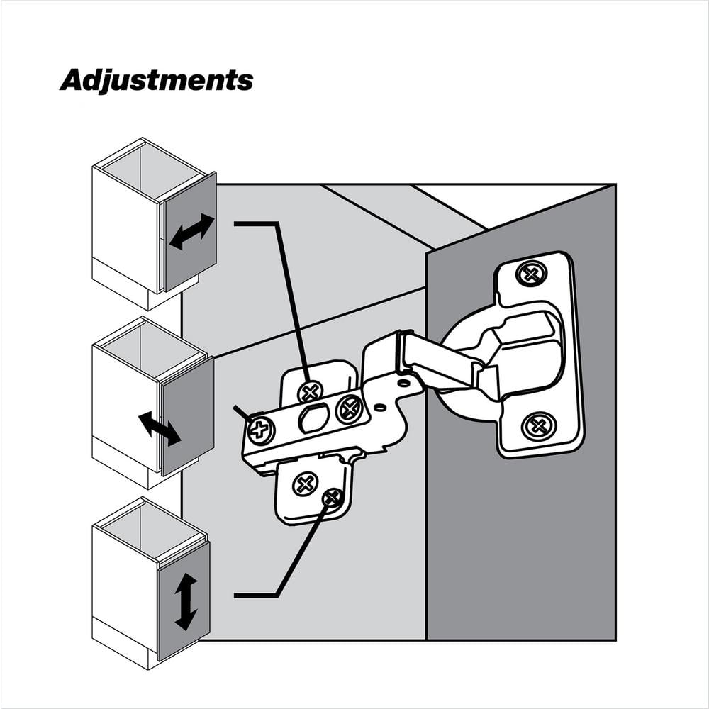 (2-Pack) RCS Series Full Inset 35 mm Soft Close Nickel 105° Frameless Cabinet Hinge - Hercitys