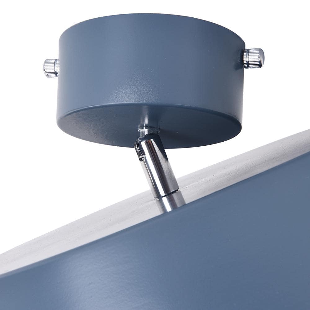 11.81 in. 1-Light Blue LED Semi-Flush Mount with Drum Shade Scandinavian Ceiling Light - Hercitys