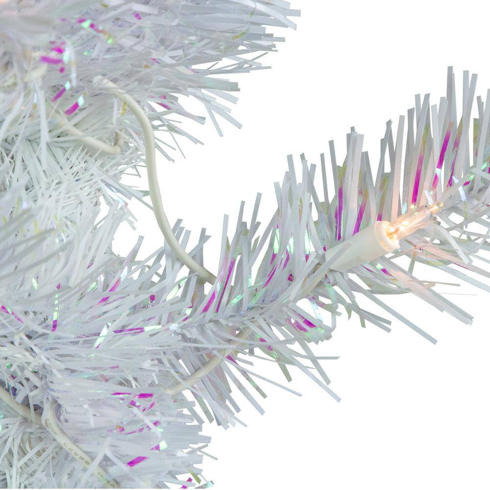 3 ft. Pre-lit Rockport White Pine Artificial Christmas Tree Clear Lights - Hercitys
