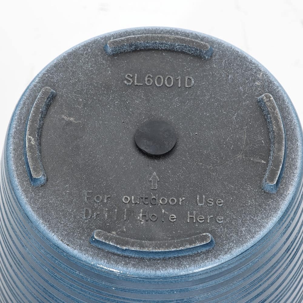 11.02 in. W x 10.04 in. H Marine Blue Tapered Round Tropical Plastic Planters Set (2-Piece) - Hercitys