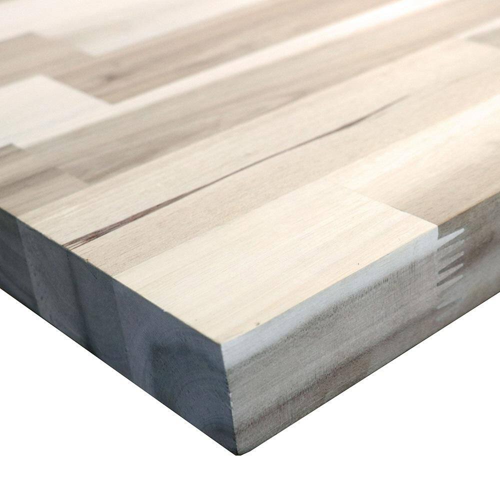 4 ft. L x 25 in. D Unfinished Acacia Solid Wood Butcher Block Countertop With Square Edge - Hercitys