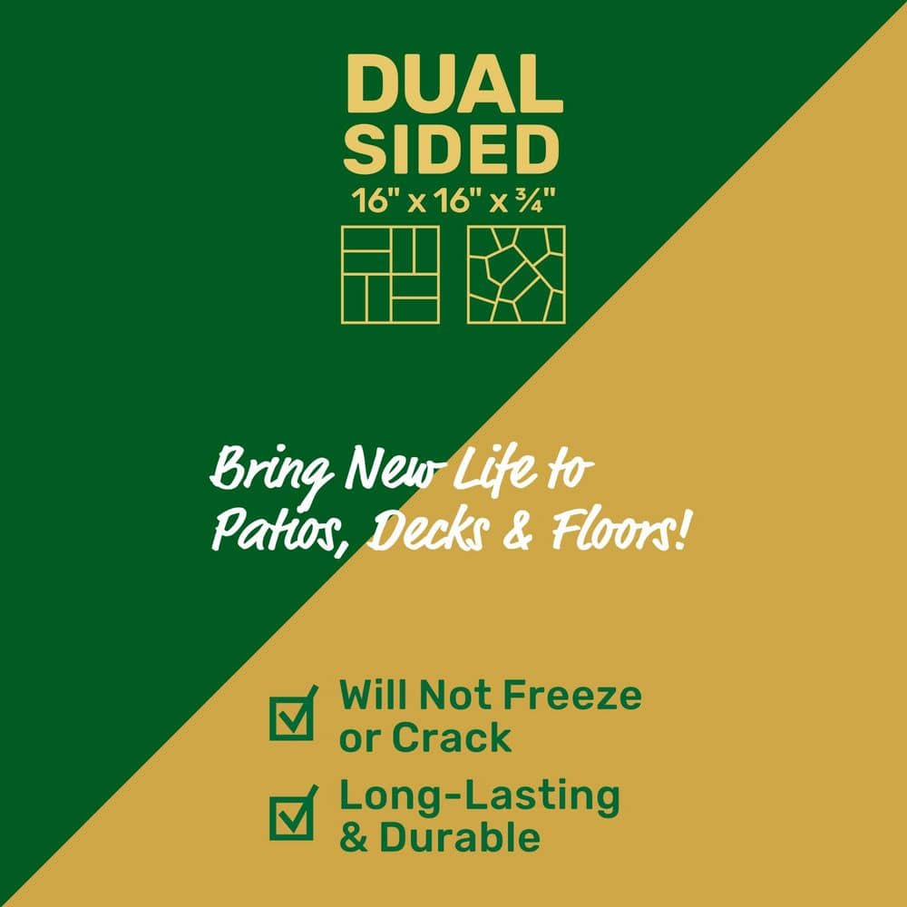 16 in. x 16 in. x 3/4 in. Black/Tan Blended Dual-Sided Rubber Paver (9-Pack) - Hercitys