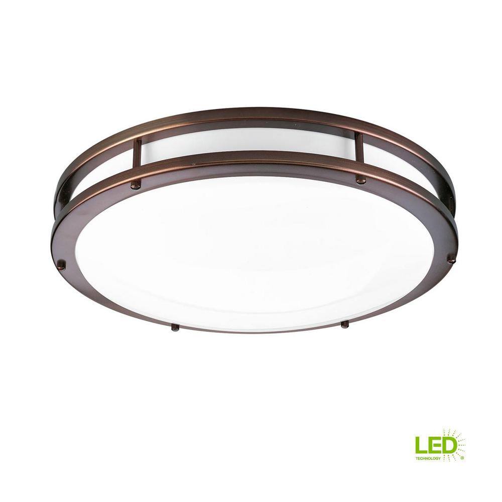 17.75 in. CTC COMM Collection 31 -Watt Urban Bronze Integrated LED Flush Mount - Hercitys