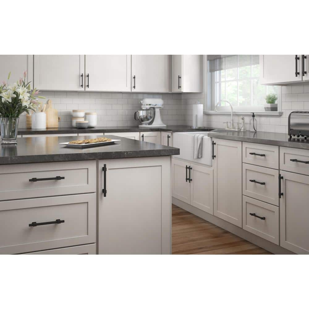 5-Pack Square Bar Adjusta-Pull Adjustable 1-3/8 to 5-6/15 (35-160 mm) Modern Matte Black Cabinet Drawer Pulls - Hercitys