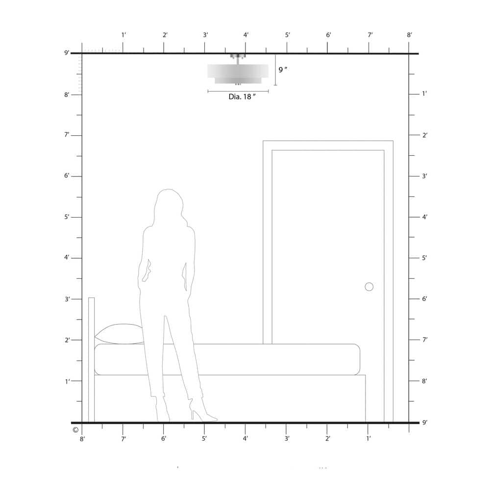 18 in. Semi Flush Mount 4-Light English Bronze Monroe - Hercitys