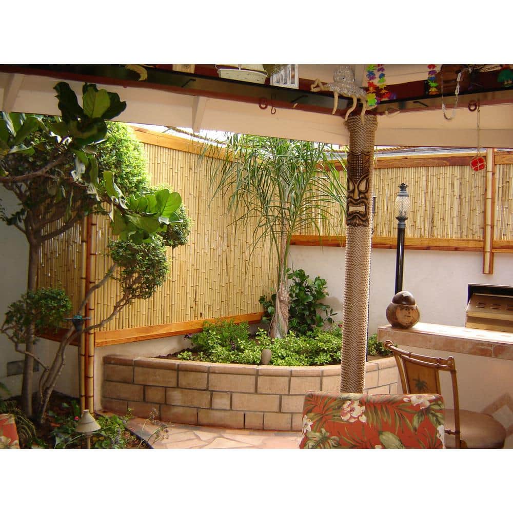 24 in. H x 96 in. L Natural Bamboo Fence - Hercitys