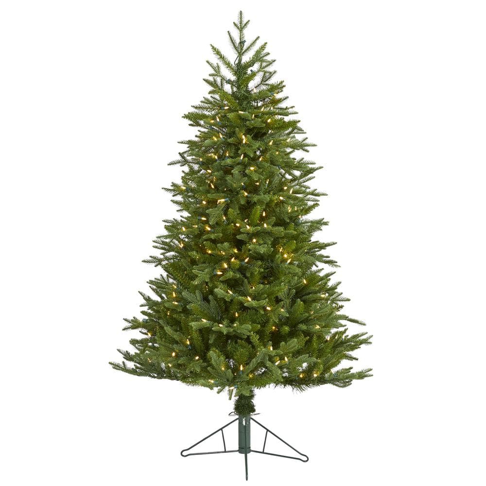 5 ft. Pre-lit Cambridge Fir Artificial Christmas Tree with 300 Clear Warm Multi-Function LED Lights - Hercitys