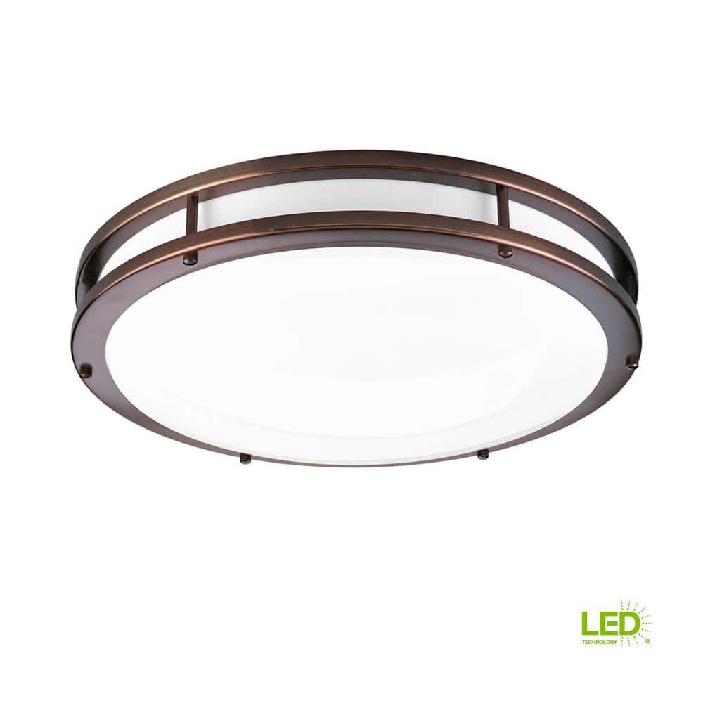 17.75 in. CTC COMM Collection 31 -Watt Urban Bronze Integrated LED Flush Mount - Hercitys
