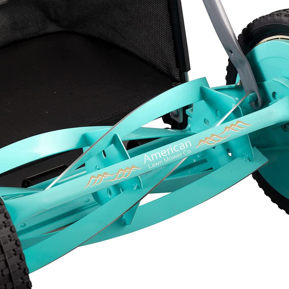 14 in. Manual Walk Behind Push Reel Lawn Mower Grass Catcher Included - Hercitys